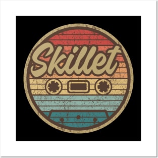 skillet cassette retro circle Posters and Art